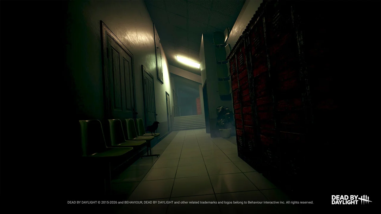 A dim corridor in the new Hartshorne Mall map